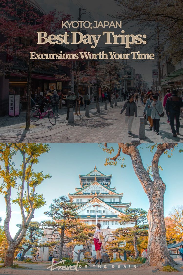 upper photo shows shopping street in Nara. Lower photo shows Osaka Castle