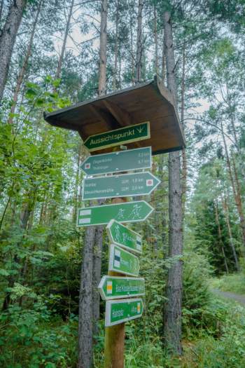 trail signage in moors of Bad klosterlausnitz in Germany