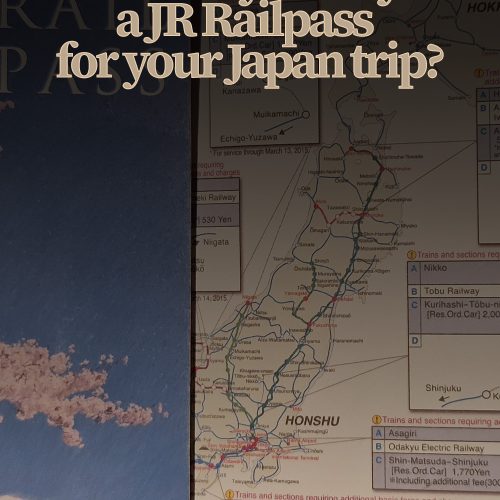 railmap with Railpass cover showing pink cherry blossoms