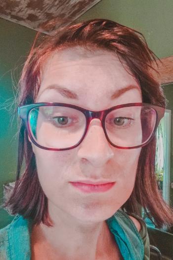 woman's face all greasy and dusty from pollution